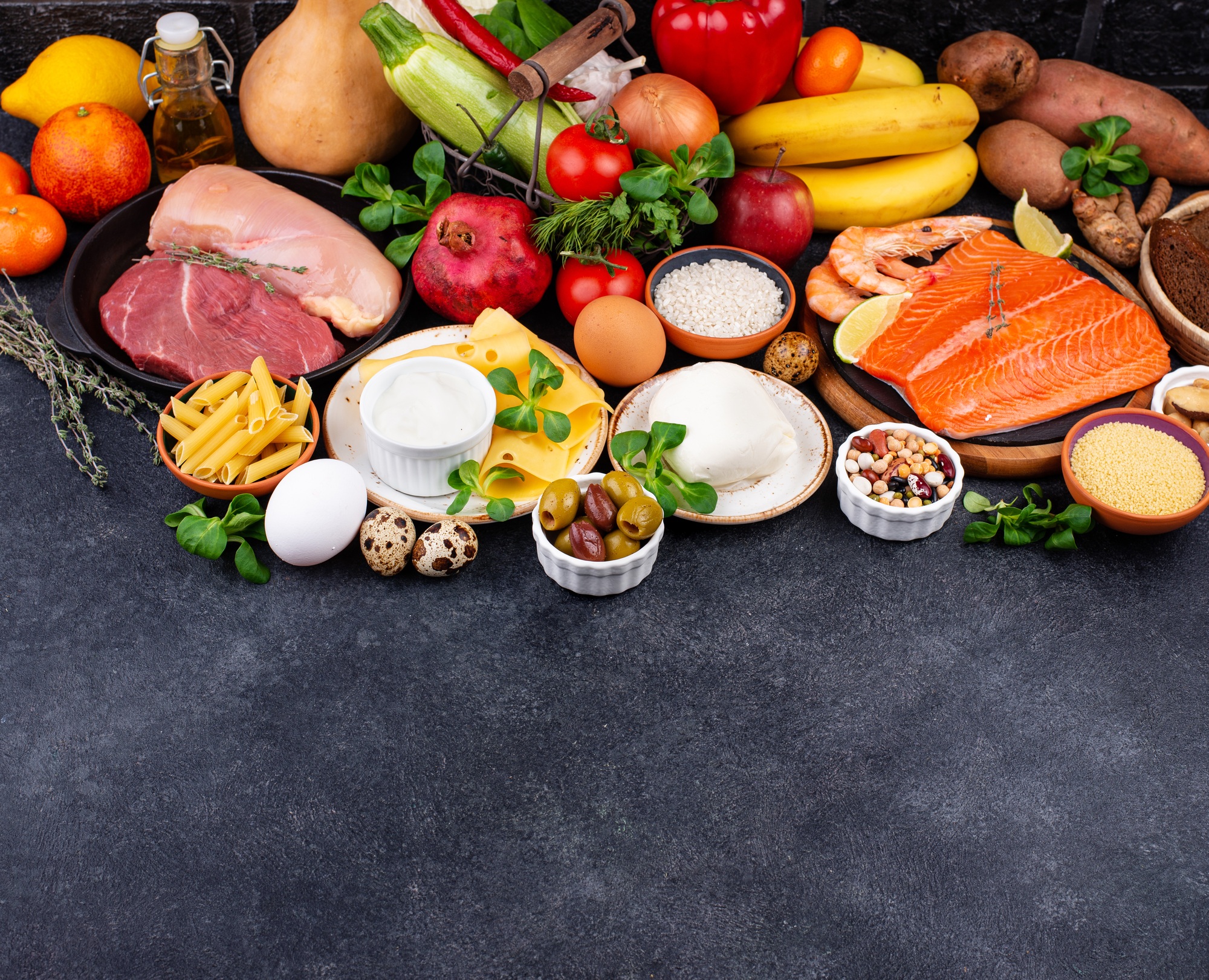 Mediterranean diet. Healthy balanced food